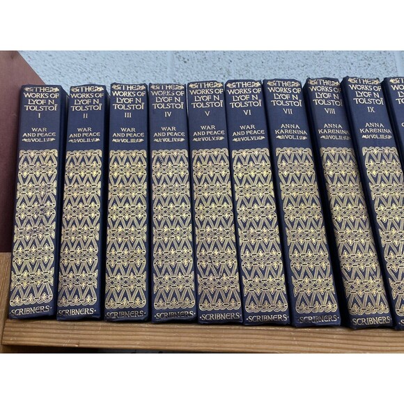 Tolstoy- The Works of Lyof Tolstoi Novels 24-Volume Set Scribners 1899 Hardcover - Picture 3 of 4